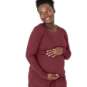 Kindred‎ Bravely Waffle Knit Fleece Nursing & Maternity PJ Top Size S NEW